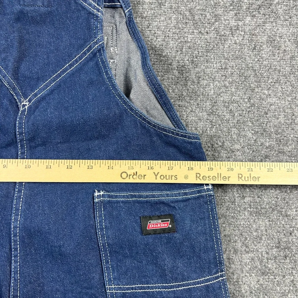 Genuine Dickies Overalls Mens 36x30 Blue Denim Bib Workwear‎ Carpenter EB713RNB